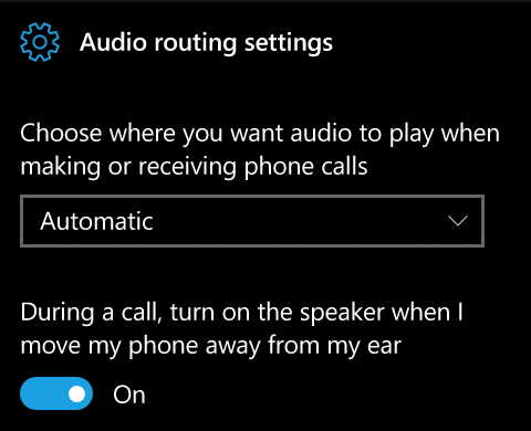 Audio routing settings