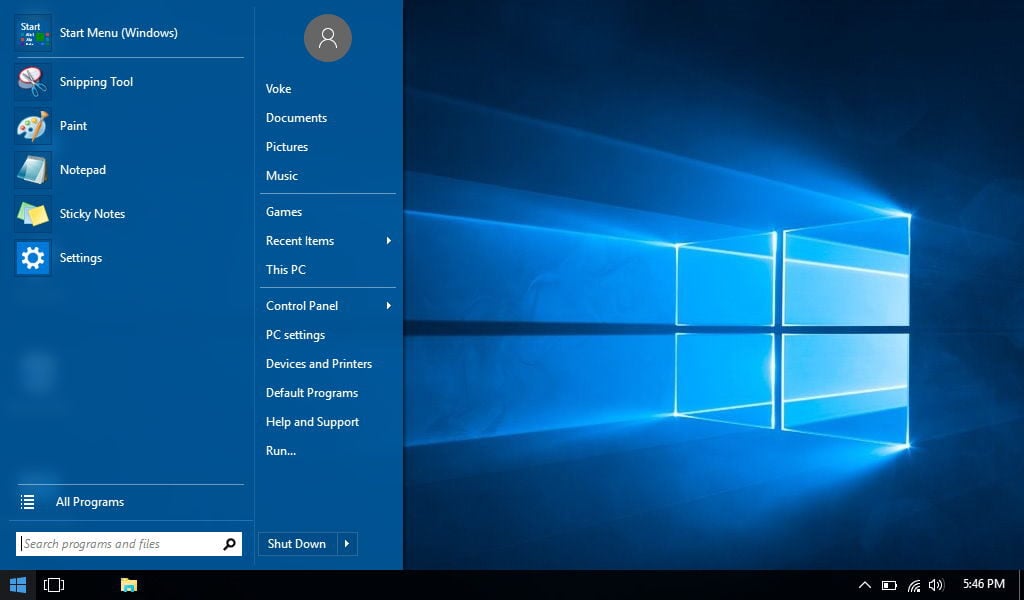 Windows 10 desktop