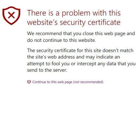 Problem with Security Certificate