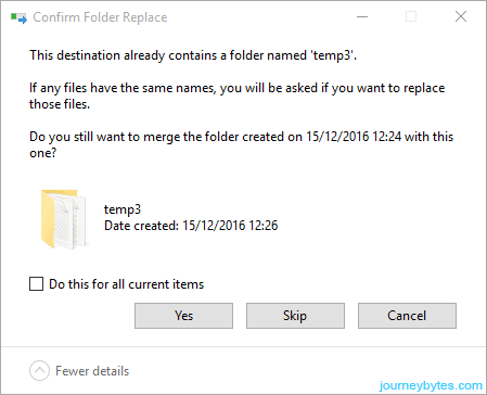 Windows 10 File Conflict - First Dialog