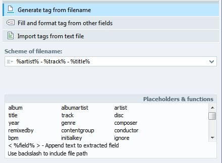 Generate Tags from Filename