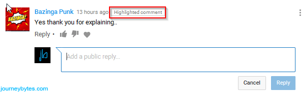 What Are Highlighted Comments In Youtube Journey Bytes