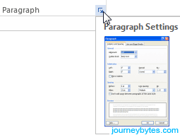 A screenshot showing Word's Paragraph settings button