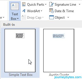 A screenshot of a simple text box in Word 2013