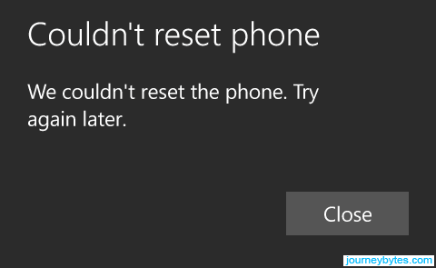 couldn't reset phone