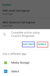 A screenshot showing the ringtone picker in Anroid 6.0