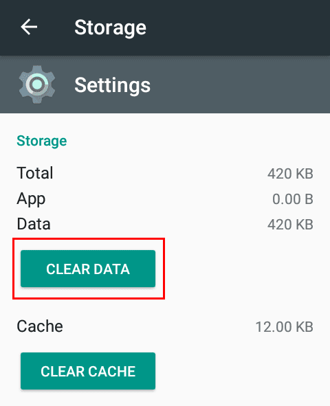 clear data