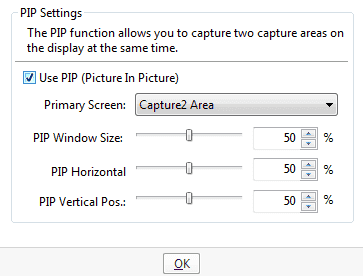 A screenshot of PotPlayer's PIP settings.
