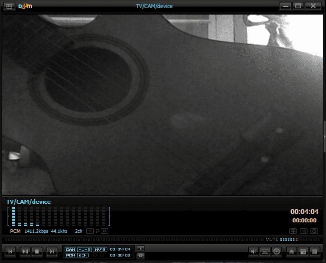 A screenshot showing a webcam feed preview in PotPlayer