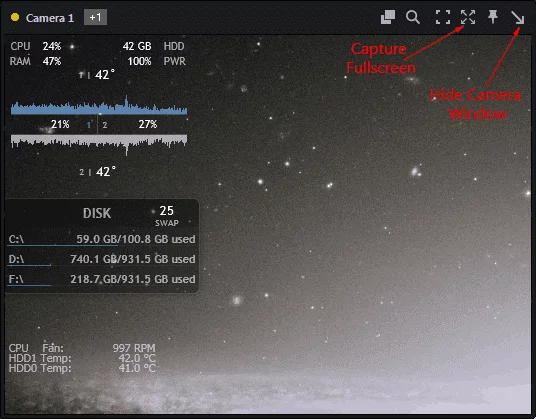 A screenshot of PotPlayer capture camera.