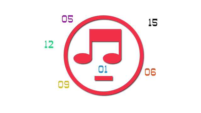 music symbol with track numbers