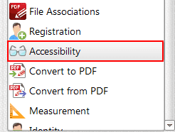 A screenshot showing PDF-Xchange preferences menu.