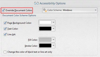 A screenshot showing PDF-Xchange accessibility options.
