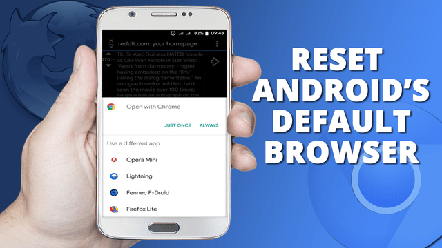 reset android default browser