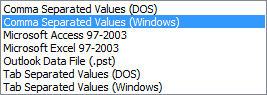 export to csv windows file
