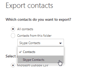 contacts to export