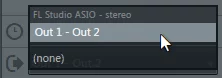 A screenshot showing the Audio output traget in FL Studio 12
