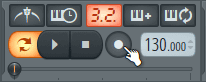 A screenshot showing the record button in FL Studio 12