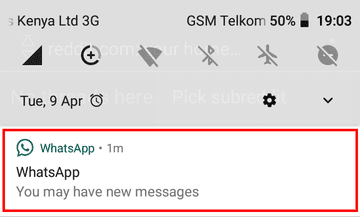 new messages notifcation