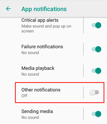 other notifications