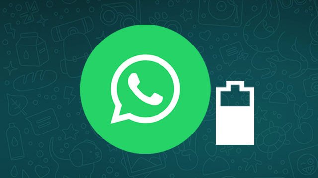 Image of the WhatsApp logo next to a battery icon.