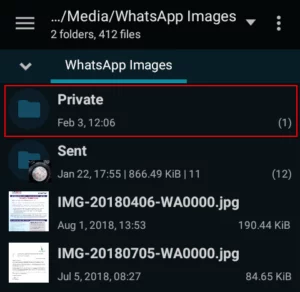 whatsapp private folder