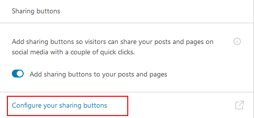 configure sharing buttons