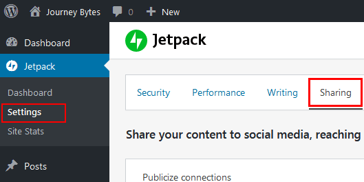 jetpack settings