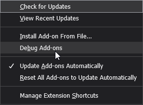 install debug add-on
