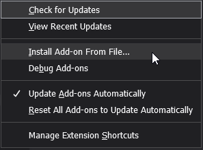 install add-on from file in firefox