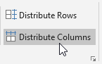 A screenshot showing the Distribute Columns option