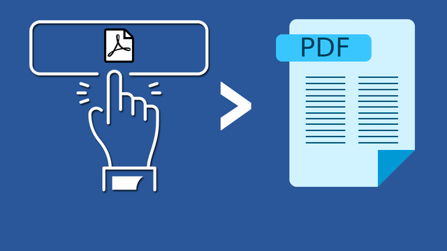 An image of a hand icon clikcing a PDF button next to a PDF icon.