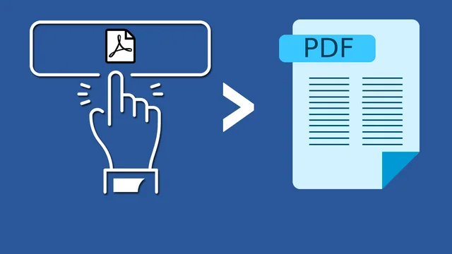 An image of a hand icon clikcing a PDF button next to a PDF icon.