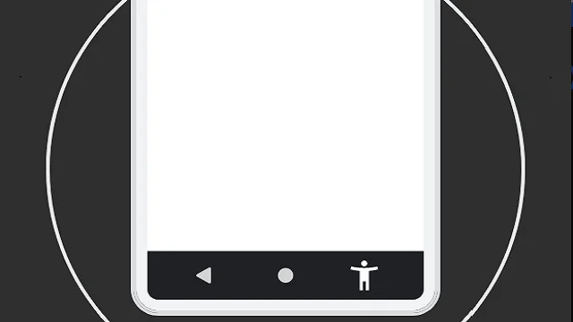 An image of an android phone with the accessibility button in its navigation bar.