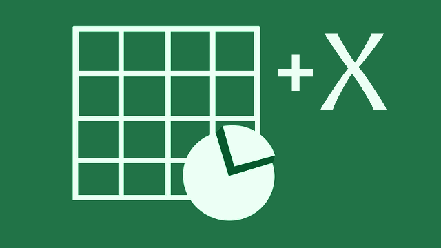 Illustration of a spreadsheet next to a plus sign and the letter X.