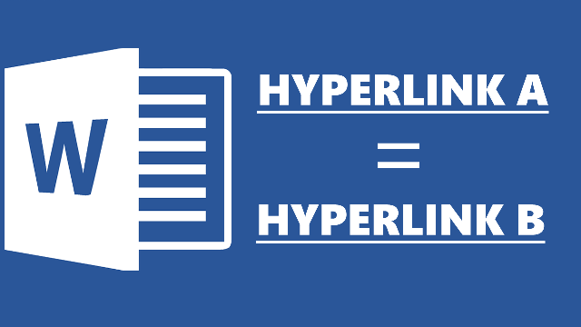 Microsoft word logo next to the text 'hyperlink'.