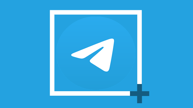 Telegram logo inside a resize box