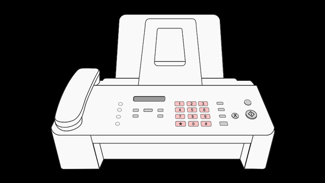 Illustration of a fax machine.